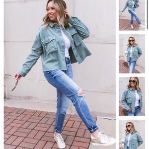 Pale Green Corduroy Jacket